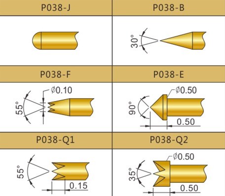 PA038測試探針頭型，華榮華探針廠家